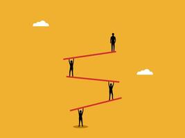 Class in society, a group of business people on a class balance with a boss at the top vector