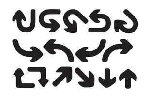 Bold Directional Arrow Icons Set , Arrows for Navigation and Flow Diagrams vector