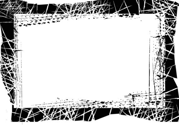 Grunge Texture Frame with Abstract Ink Spray