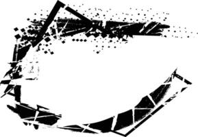 Grunge border design with ink spray texture and glitch distortion elements vector