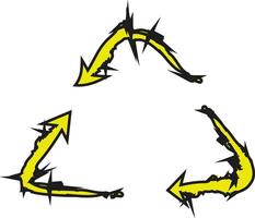 Spooky Hand Drawn Arrow Icon Gothic Horror Style with Scribbled Haunted Look vector