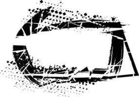 Grunge Texture Frame with Abstract Glitch Ink Spray vector