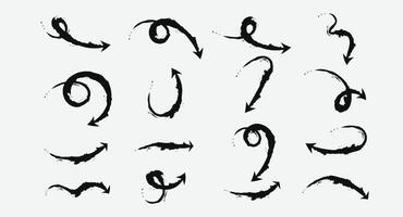 Dark Ghostly Arrow Icon Set Vintage Gothic Scribble Arrows for Scary Themes and Spooky Projects vector