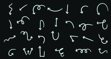 Premium Sketchy Neon Arrow Brushes Grunge Crayon Lines and Abstract Chalk Symbols for Posters Patterns and Backgrounds vector
