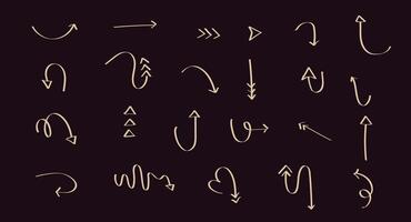 Fun Sketch Arrow Collection Looped Arrows Zigzag Lines and Crayon Scribbles for Backgrounds Posters and UI Design vector