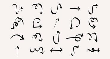 Premium Directional Arrow Set Hand Drawn Scribbled Arrows Dashed Lines Glyphs and Geometric Shapes Collection vector