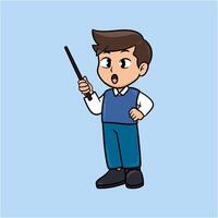 3D Illustration of a Boy with a Pointer vector
