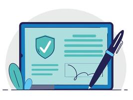 Secure Digital Document Signing vector
