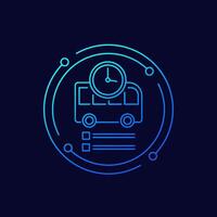 bus schedule icon in linear design vector