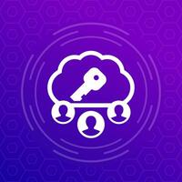 Encryption of personal data in cloud icon vector