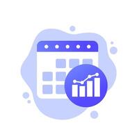 Calendar icon with a graph, design vector