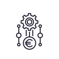 payment processing line icon with euro symbol vector