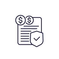insurance money or payments line icon vector