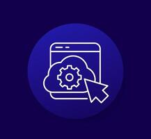 cloud computing line icon for web and apps vector