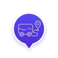 delivery robot icon, line design vector