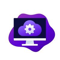 cloud computing icon with a computer vector