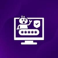 cyber security bot icon vector