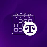 trial date icon with a calendar, vector