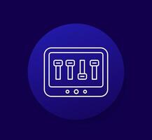 fuse box line icon, round design vector