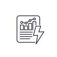 power consumption report icon, line vector