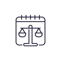 trial date line icon with a calendar vector