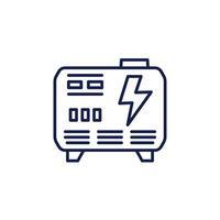 portable power generator line icon isolated on white vector