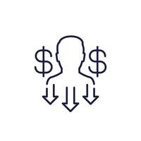 reduce labor costs icon in line style vector
