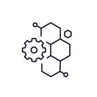 bioengineering and biotechnology line icon vector