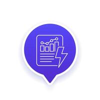 power consumption report icon in linear design vector