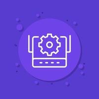 router, modem settings icon, linear design vector
