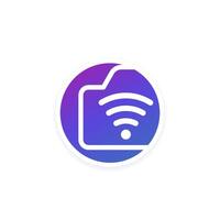 camera with wi-fi connection icon for apps and web vector