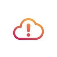 upload error icon with a cloud vector