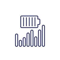 battery performance test line icon vector