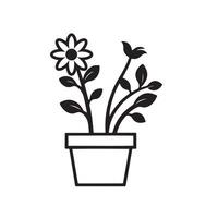 Plants on Vase Icon, Nature Meets Interior Design vector