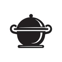 Simple Cooking Pot Icon, Flat, Outline, 3D Styles for UI Projects vector