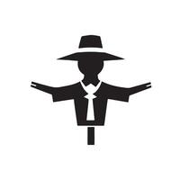 Scarecrow Icon for Field, Farm, and Autumn Themes vector