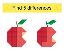 Find 5 differences. Logic puzzle game for children. Preschool worksheet activity. vector