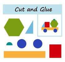 Cut parts of the image and glue on the paper. vector
