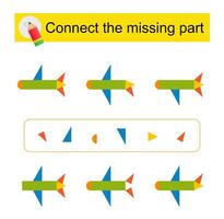 Connect the missing part. vector