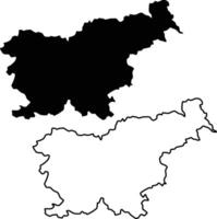 Map of Slovenia Silhouette Flat and Outline Design vector