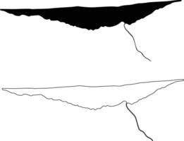 Map of Agiak Lagoon Silhouette Flat and Outline Design vector