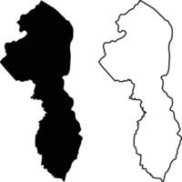 Map of Guyana Silhouette Flat and Outline Design vector
