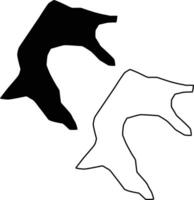 Map of Sinaloa Lake California USA Silhouette Flat and Outline Design vector