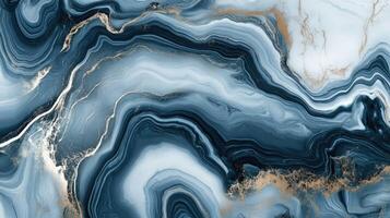 abstract background blue marble agate granite mosaic with golden veins digital marbling illustration photo