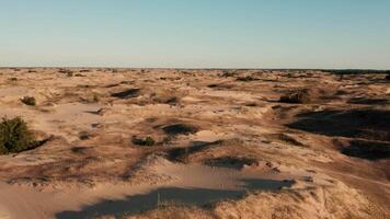 Aerial view of a desert, sand dunes. Texture of the surface of desert nature 17 video