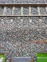 striking view of railway tracks photo