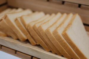 Slices white bread Healthy White Sandwich Bread Loaf Cut into Slices photo