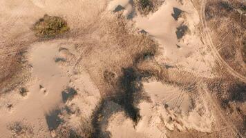 Aerial view of a desert, sand dunes. Texture of the surface of desert nature 14 video
