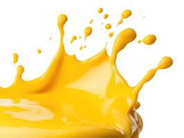 Splash of yellow paint creates dynamic visual energy photo