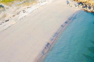 serene tropical beach aerial view, perfect for relaxation concepts. Drone view, summer background concept photo